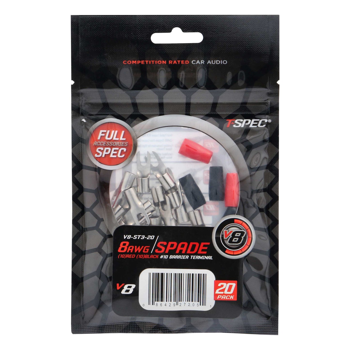 V8 Spade Terminal | 8 AWG | # 10 | 5 Pack
