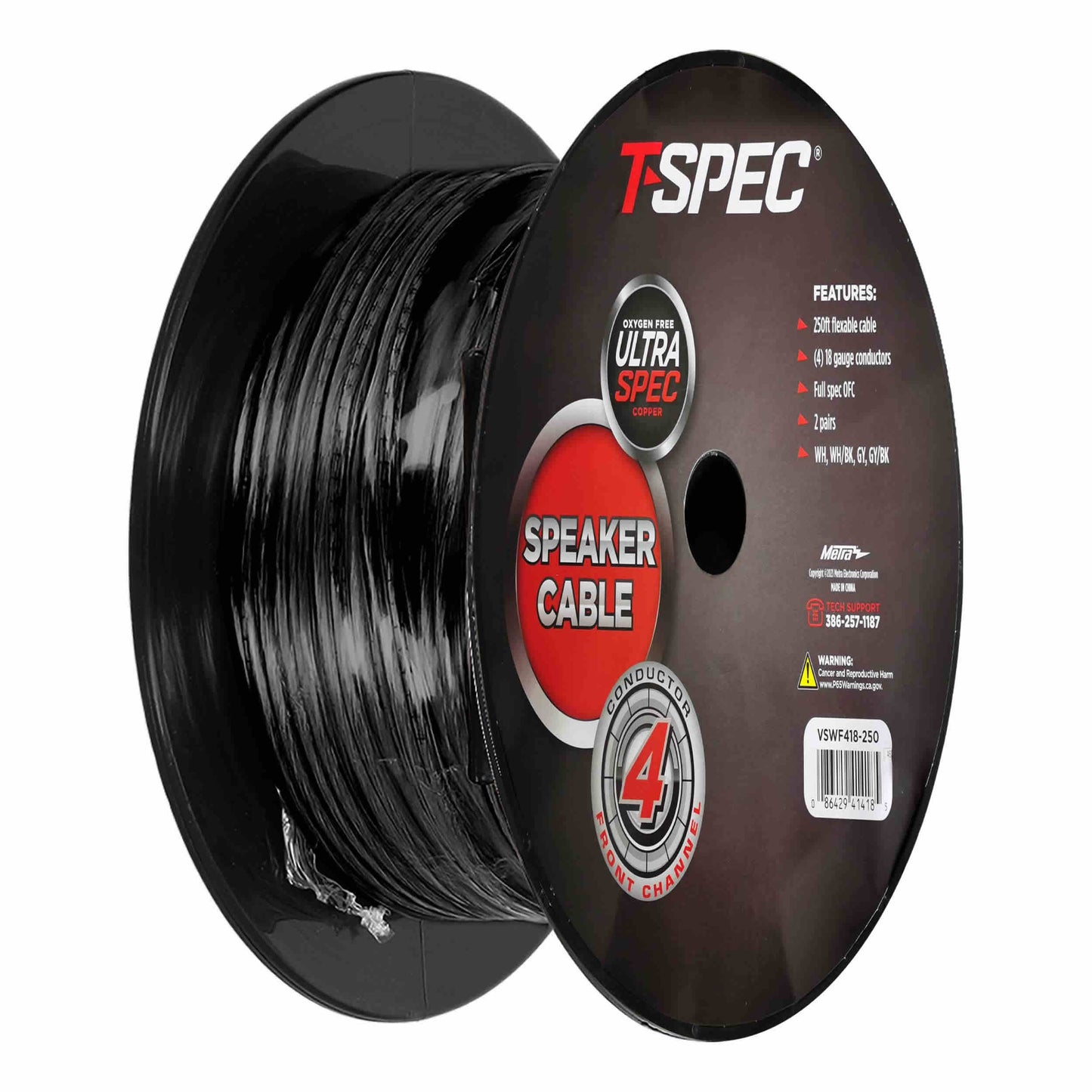 Front Channel Speaker Cable | 4 Conductor | 18 GA | 250 ft.