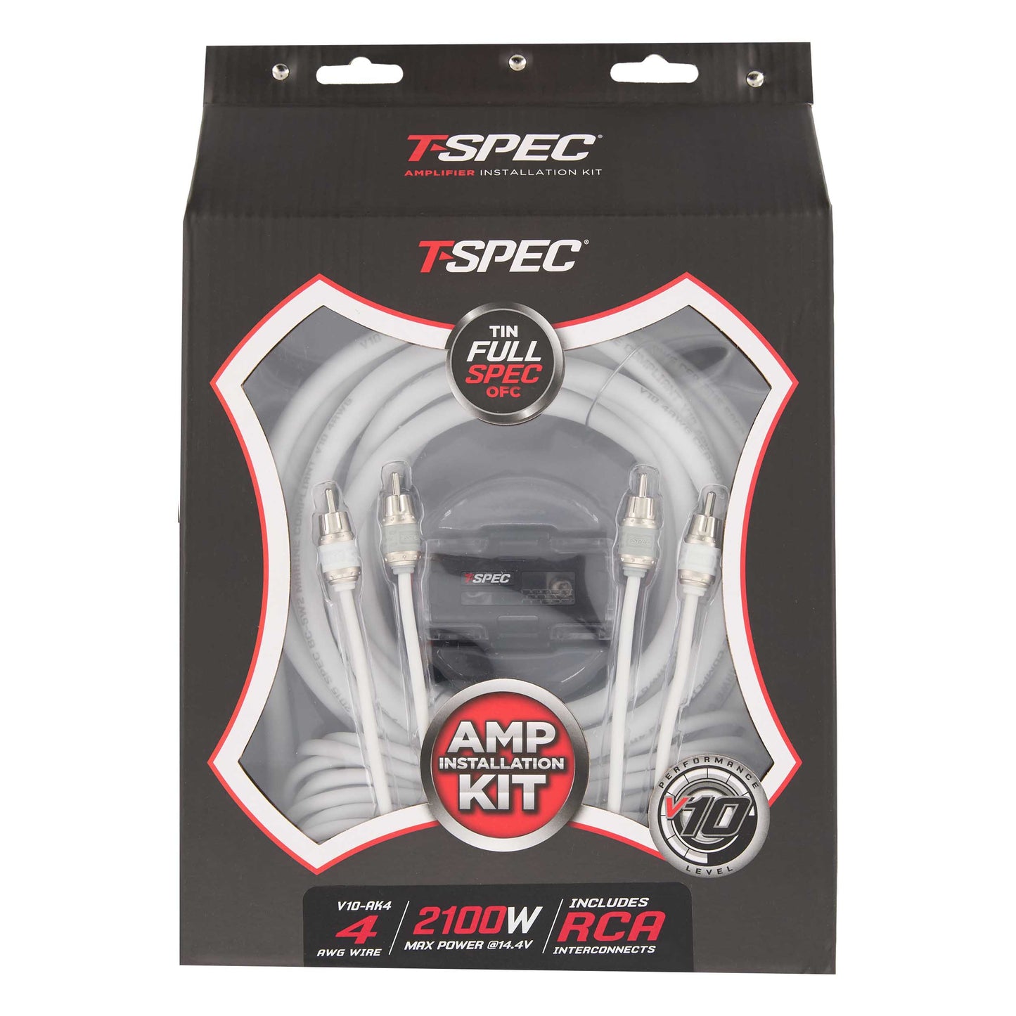 V10 OFC Amp Kit with RCA | 4 AWG | 2100W