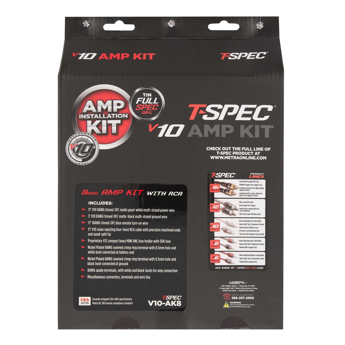 V10 OFC Amp Kit with RCA | 8 AWG | 8000W