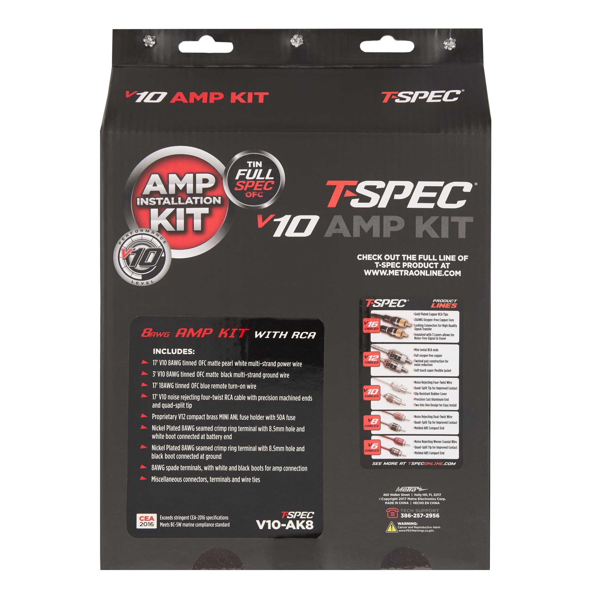 V10 OFC Amp Kit with RCA | 8 AWG | 8000W