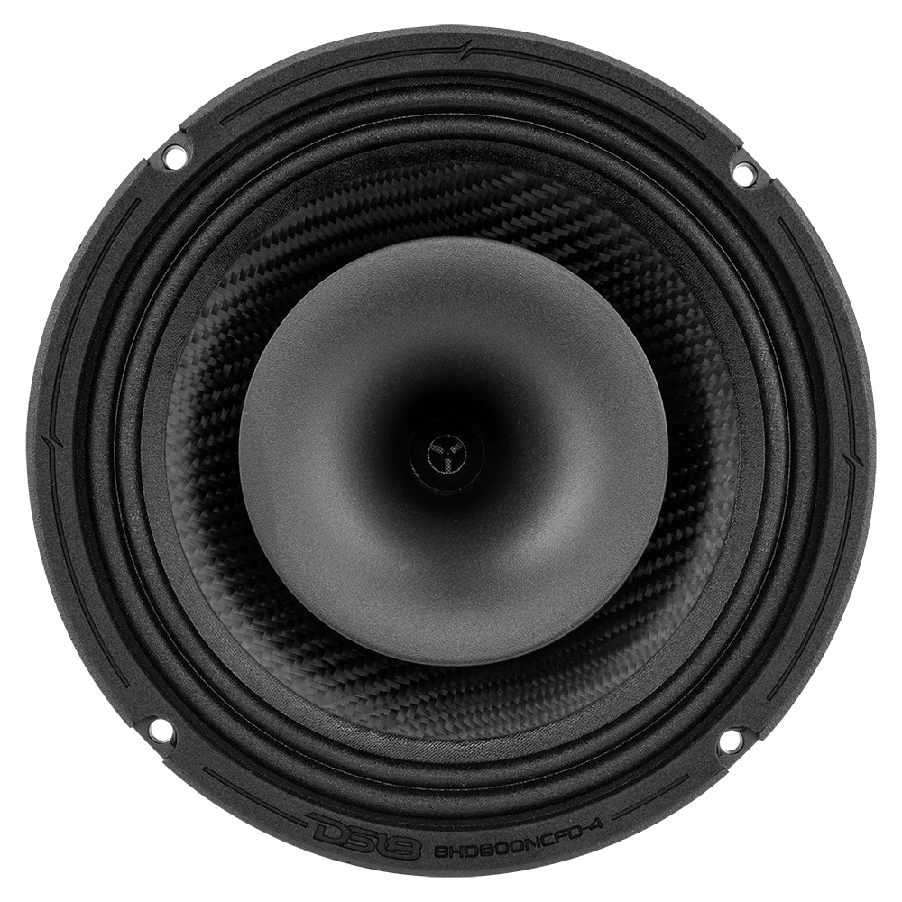 8" Neodymium Coaxial Hybrid Mid-Bass Water resistant Carbon Fiber Cone Loudspeaker with Built-in Driver  400 Watts Rms 4-Ohm