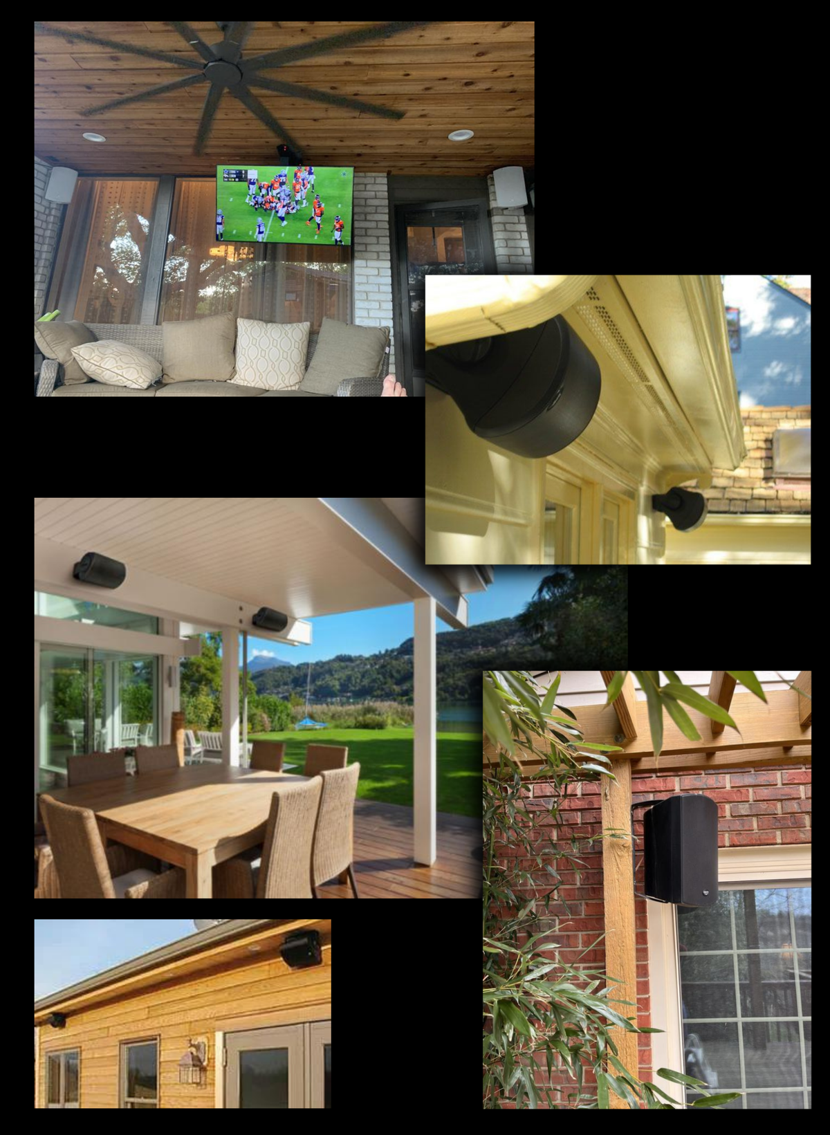 Cabinet speakers in covered outdoor rooms