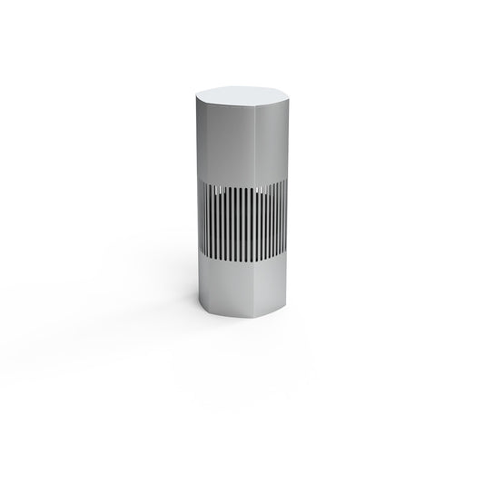 Luxury Bollard Spkr, 8in Sub, 360deg 5.25in 8hm/70v, Silver