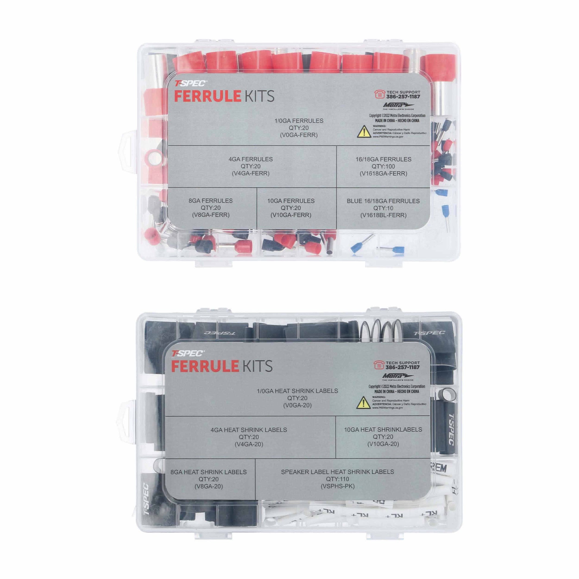 Clean Wire Installation Heat Shrink Label and Ferrule Kit | 380 Piece