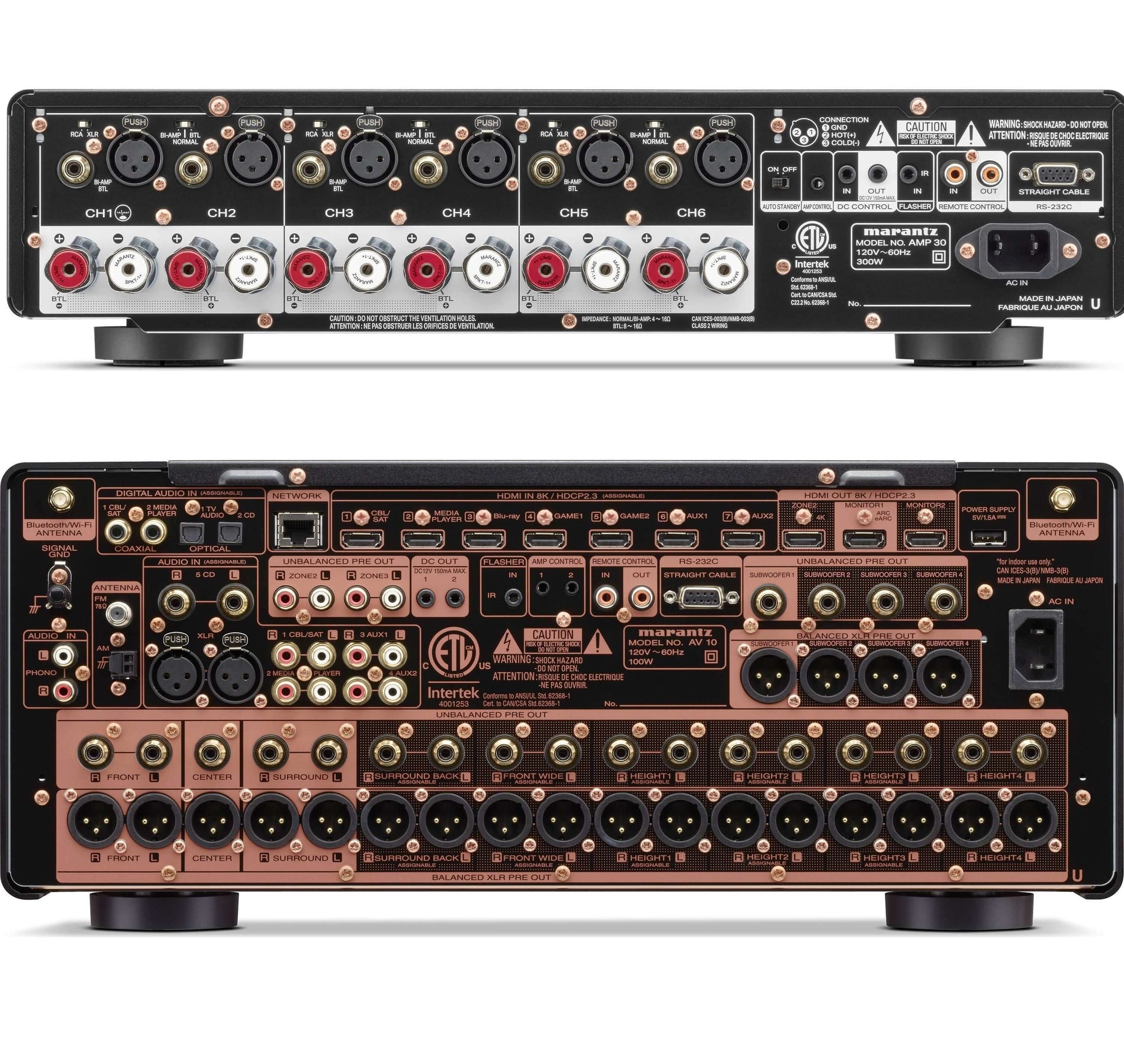 Marantz AV 10 15.4 Channel AV Preamplifier and Marantz AMP 30 6 Channel Power Amplifier Bundle