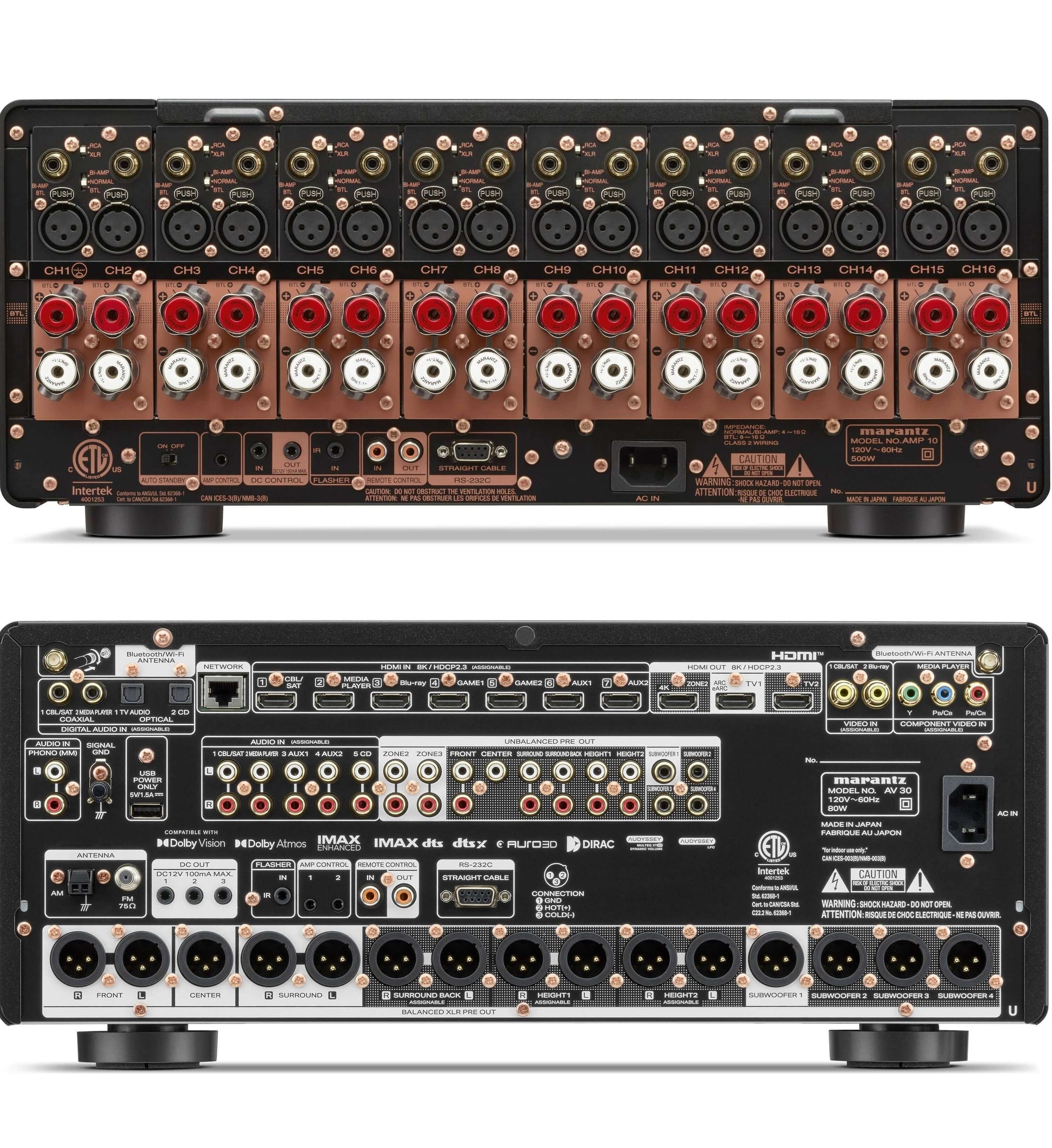 Marantz AV 30 11.4 Channel AV Preamplifier and Marantz AMP 10 16 Channel Power Amplifier Bundle