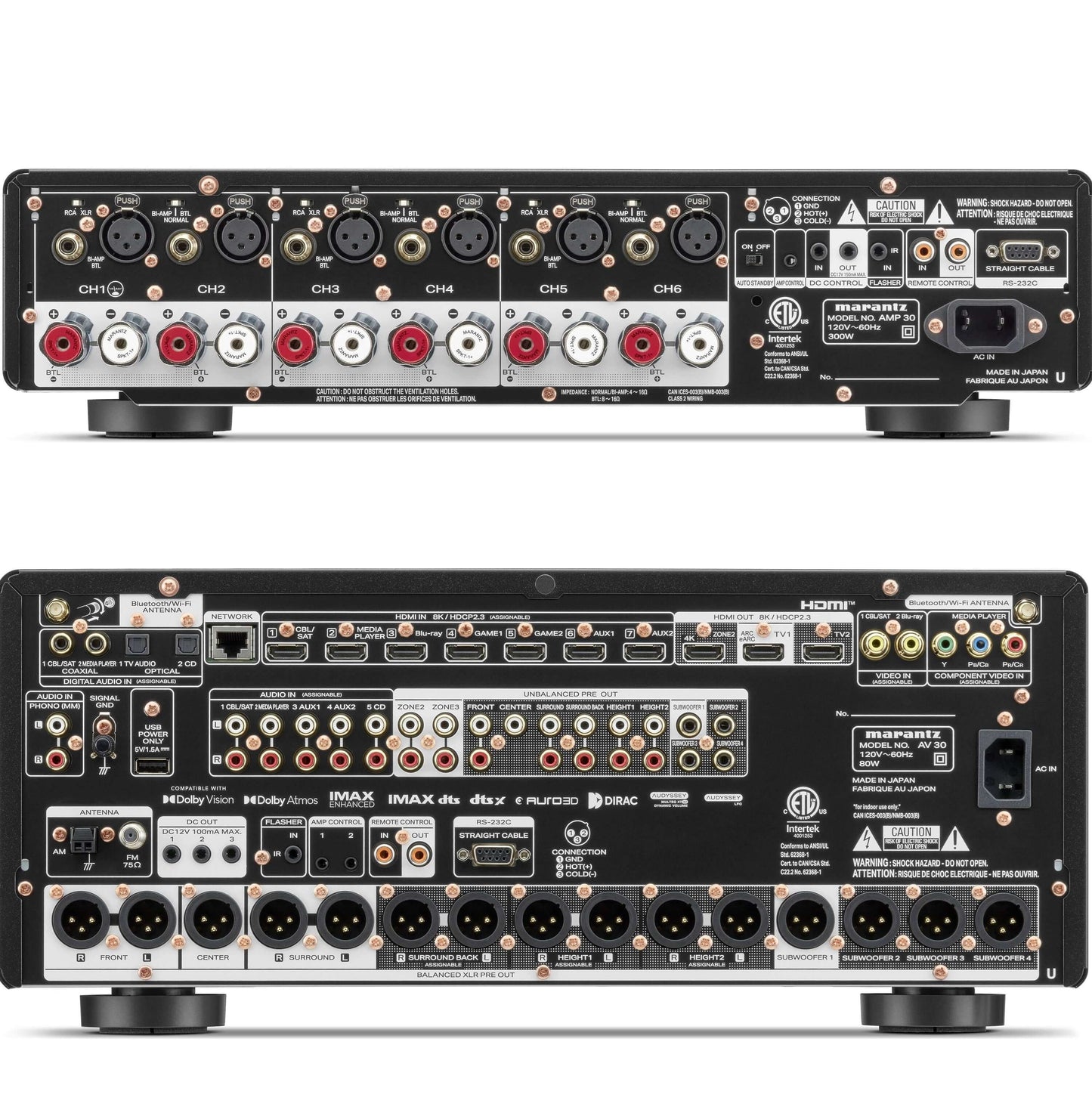 Marantz AV 30 11.4 Channel AV Preamplifier and Marantz AMP 30 6 Channel Power Amplifier Bundle