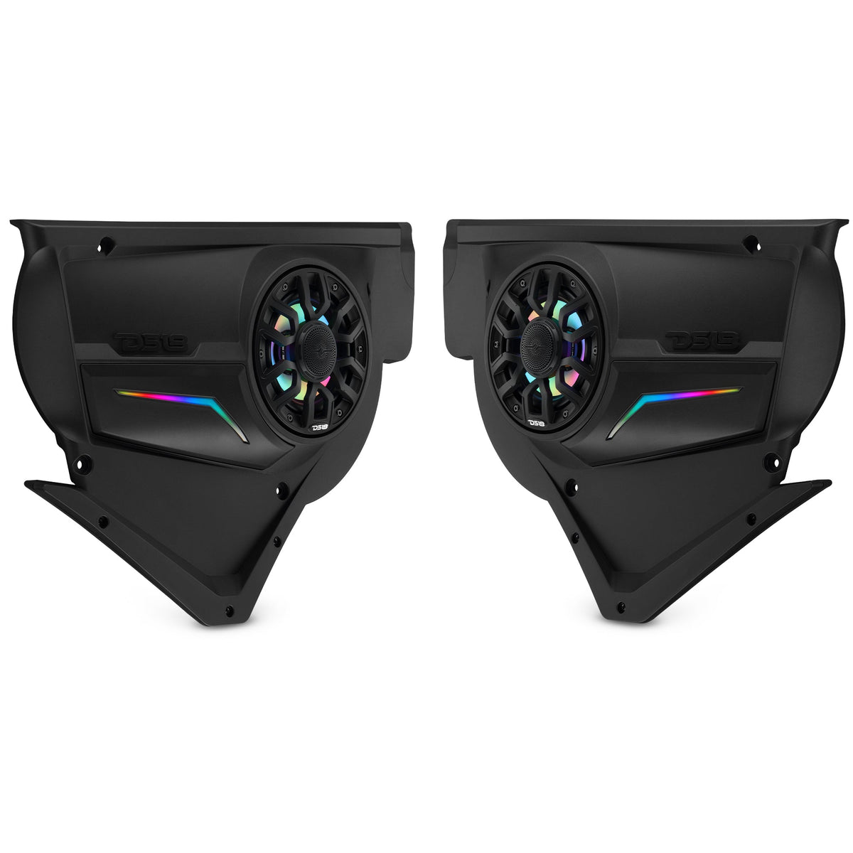 Can-Am Maverick X3 Front Door Speaker Panels with 6.5" NXL-IQ6/BK and Digital LED Lighting