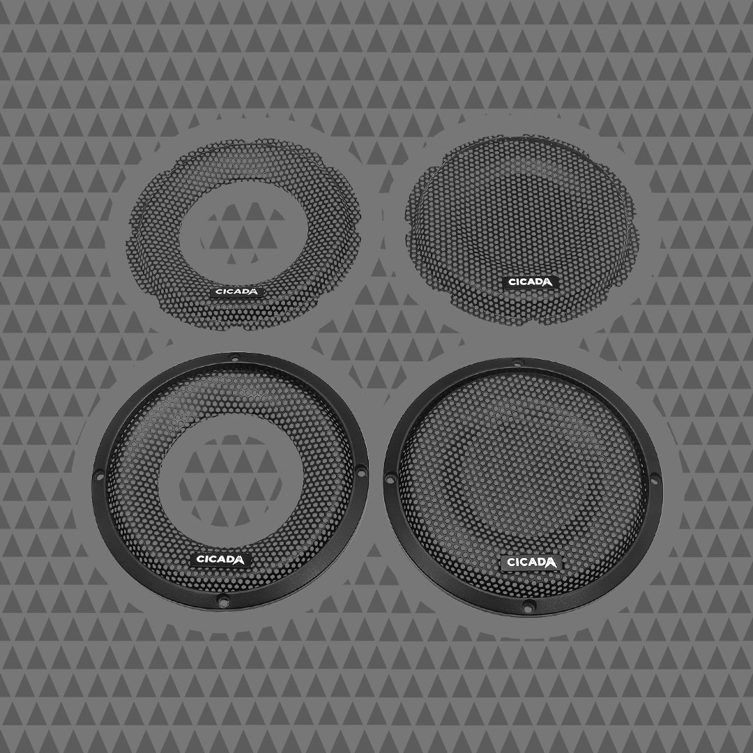 6.5-INCH FLUSH STYLE BILLET GRILLES – BLACK ALUMINUM RINGS – PAIR