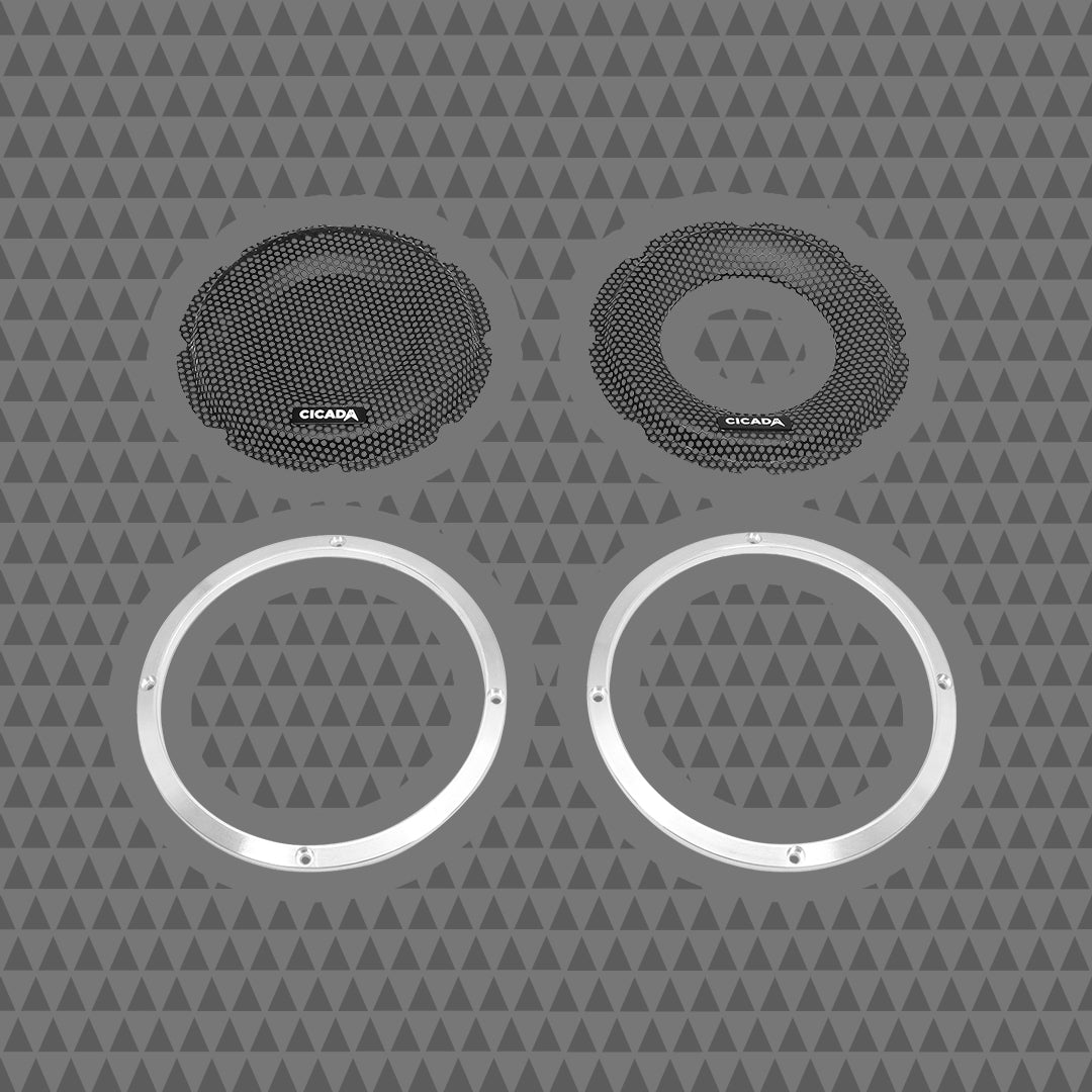 CBG65FR 6.5″ Flush Style Grill – Rings RAW, Grill Powder Coat Black