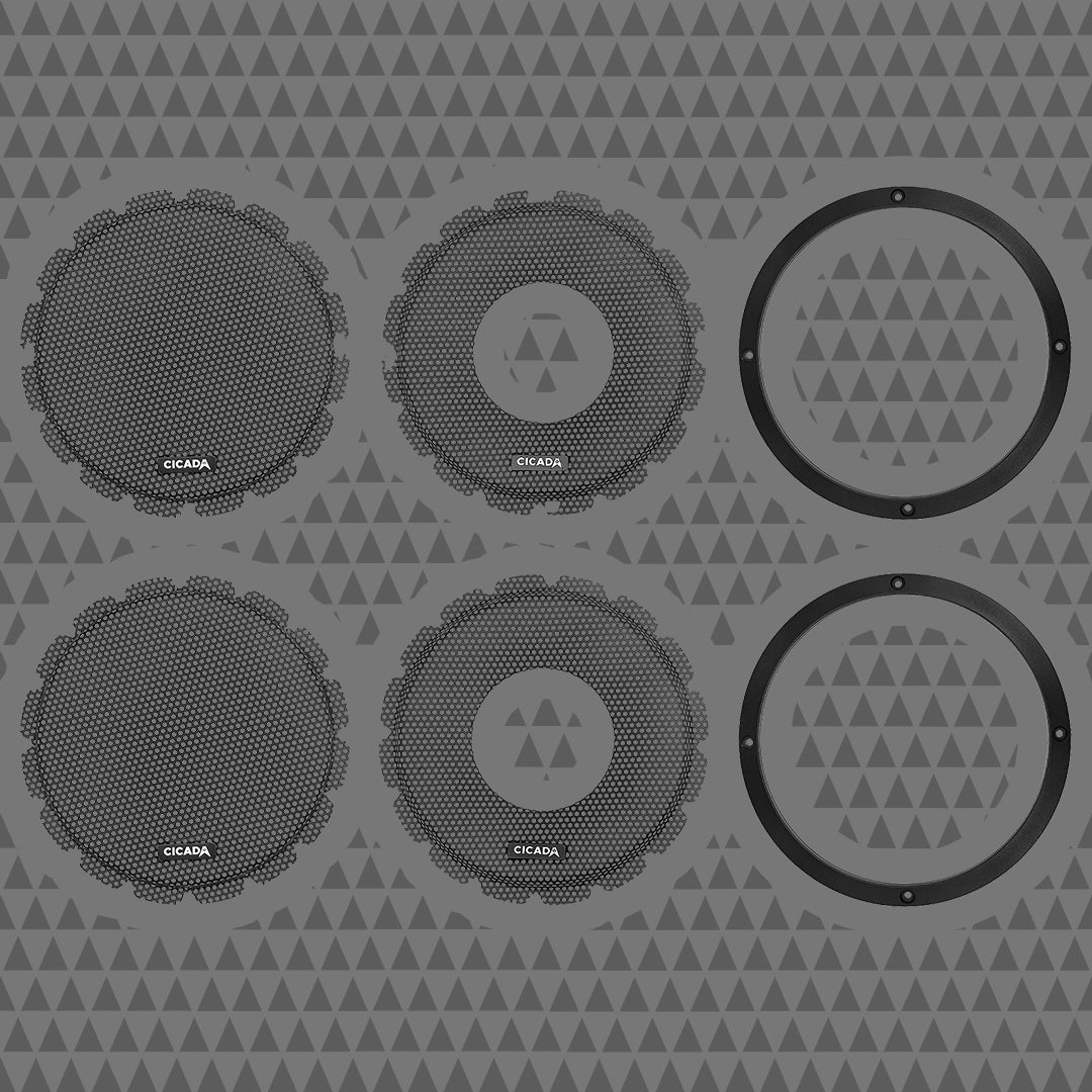8-INCH FLUSH STYLE BILLET GRILLES – BLACK ALUMINUM RINGS -PAIR