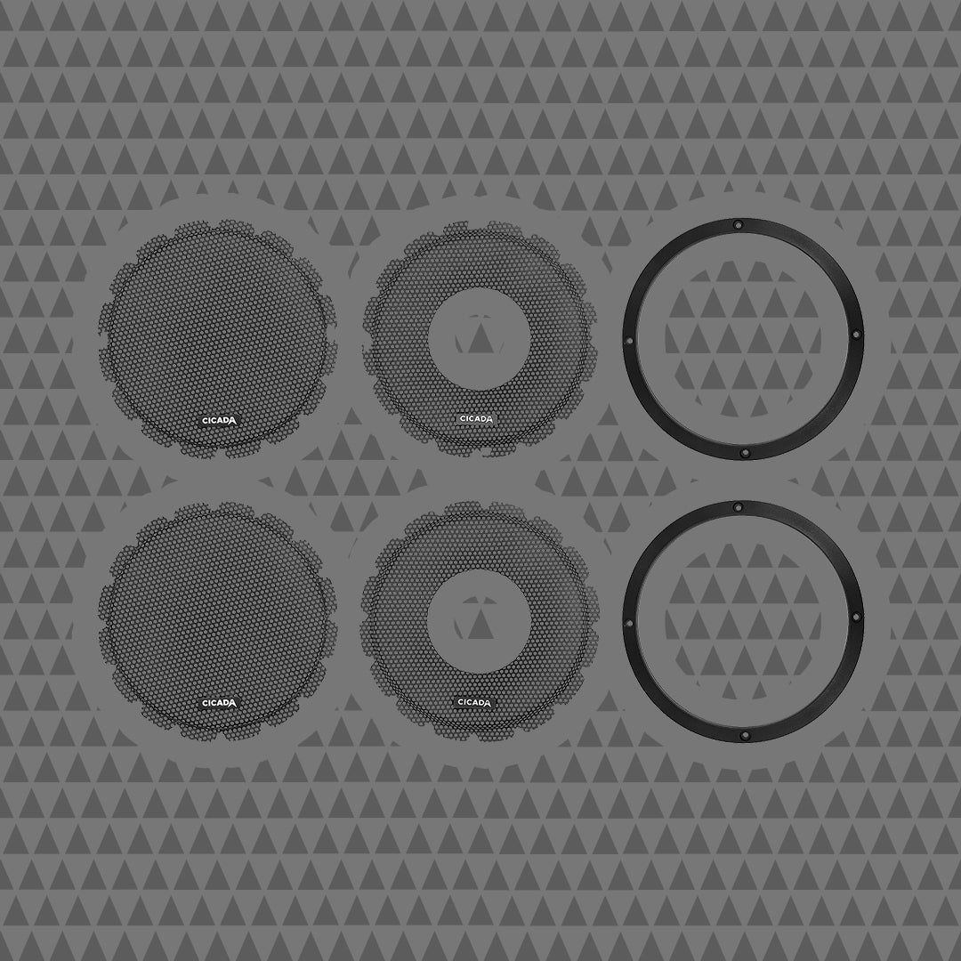 8-INCH LIP STYLE BILLET GRILLES – BLACK ALUMINUM RINGS – PAIR