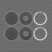 8-INCH LIP STYLE BILLET GRILLES – RINGS RAW, BLACK INSERTS – PAIR