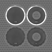 8-INCH LIP STYLE BILLET GRILLES – RINGS RAW, BLACK INSERTS – PAIR
