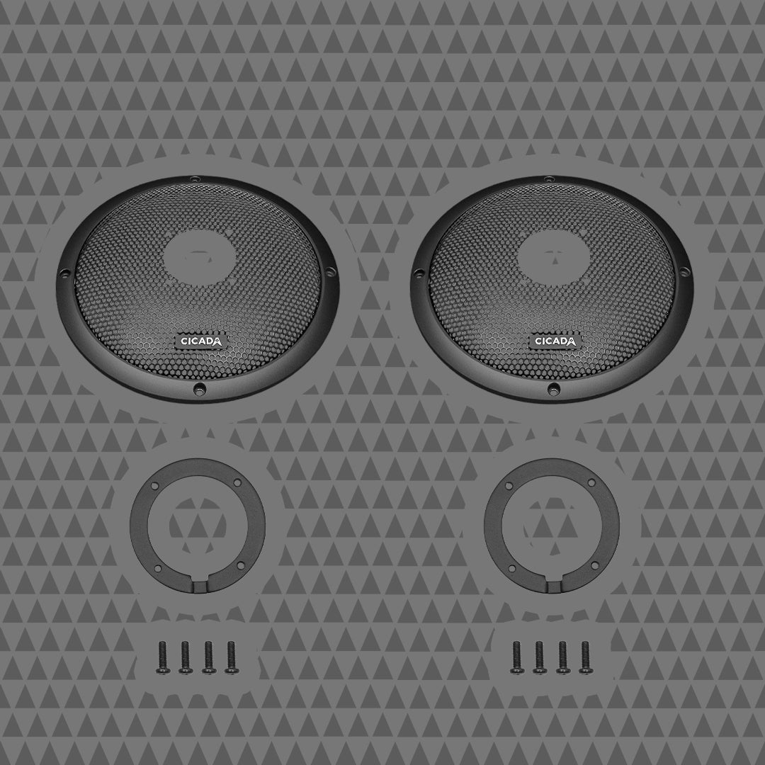 8-INCH FLUSH STYLE BILLET GRILLES w/ RR075T- Tweeter Mount