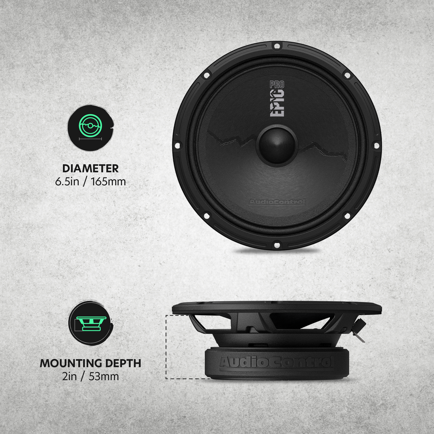 EPICPRO6S 6.5" Slim Midrange Speakers, 200W RMS, 4 Ohms (Pair)