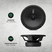 EPICPRO8X 8" Midrange Speakers, 250W RMS, 4 Ohms (Pair)