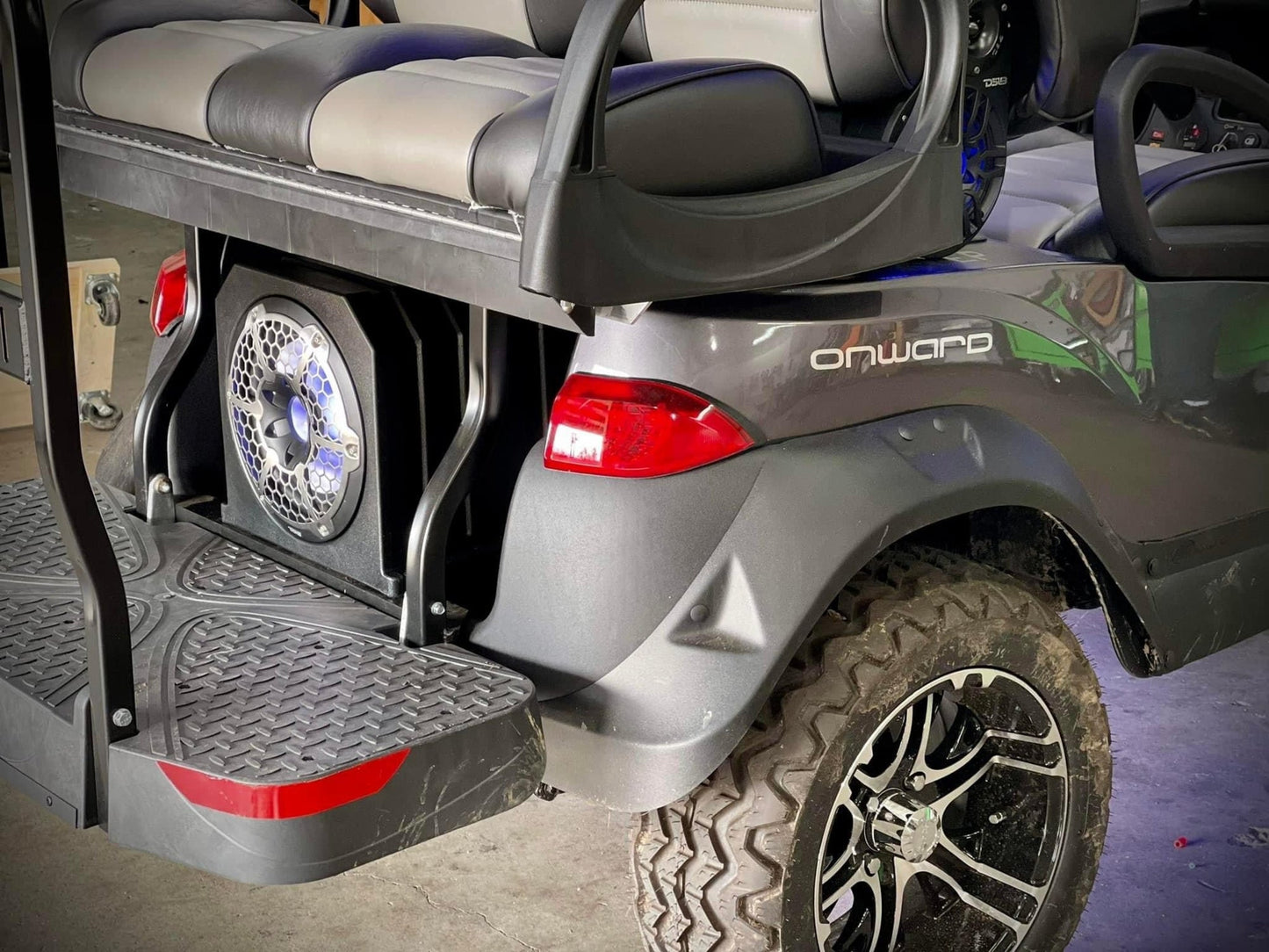 Dual 10" Marine Subwoofer Enclosure with 10" Passive Radiator and LED RGB Lights 350 Watts Rms 4-Ohm (NXL-10SUB Included)