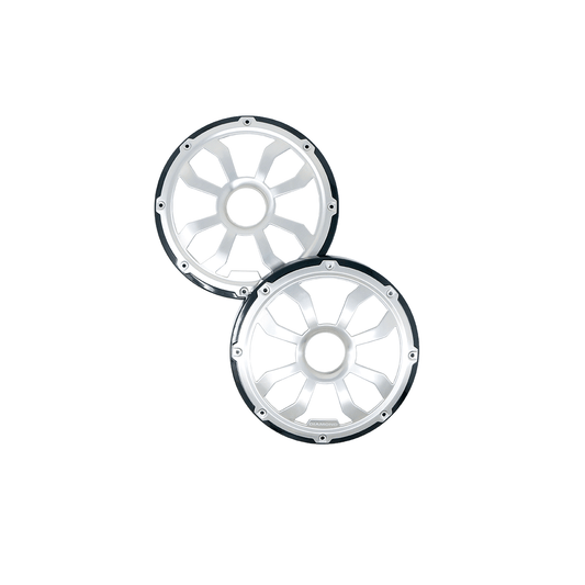6.5" Flush Mount Speaker Grills - Black/Brushed Aluminum (Pair) - HXM65FGB