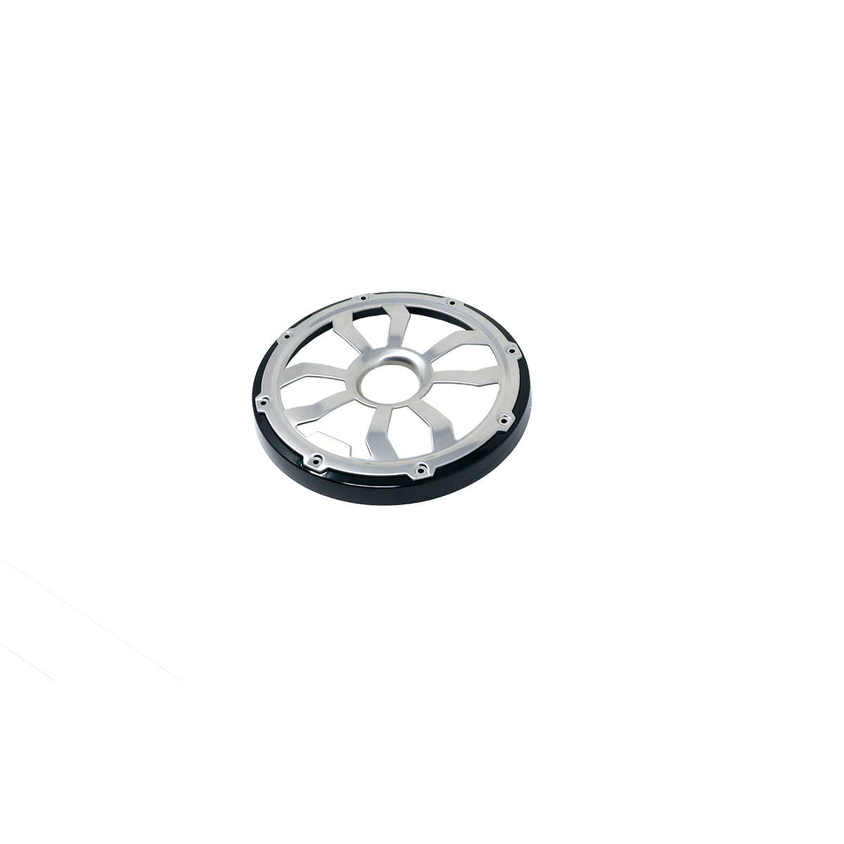 6.5" Flush Mount Speaker Grills - Black/Brushed Aluminum (Pair) - HXM65FGB