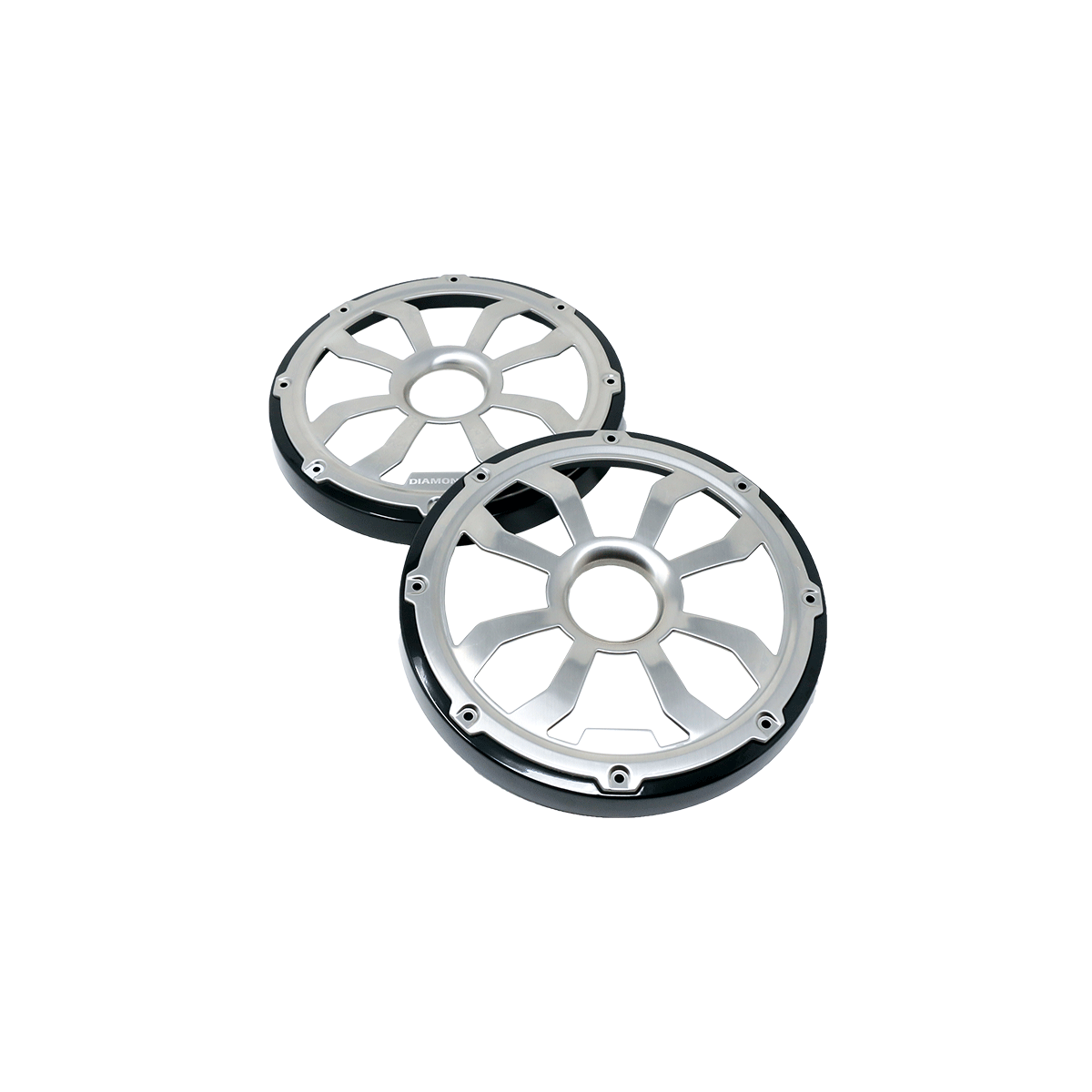 6.5" Flush Mount Speaker Grills - Black/Brushed Aluminum (Pair) - HXM65FGB