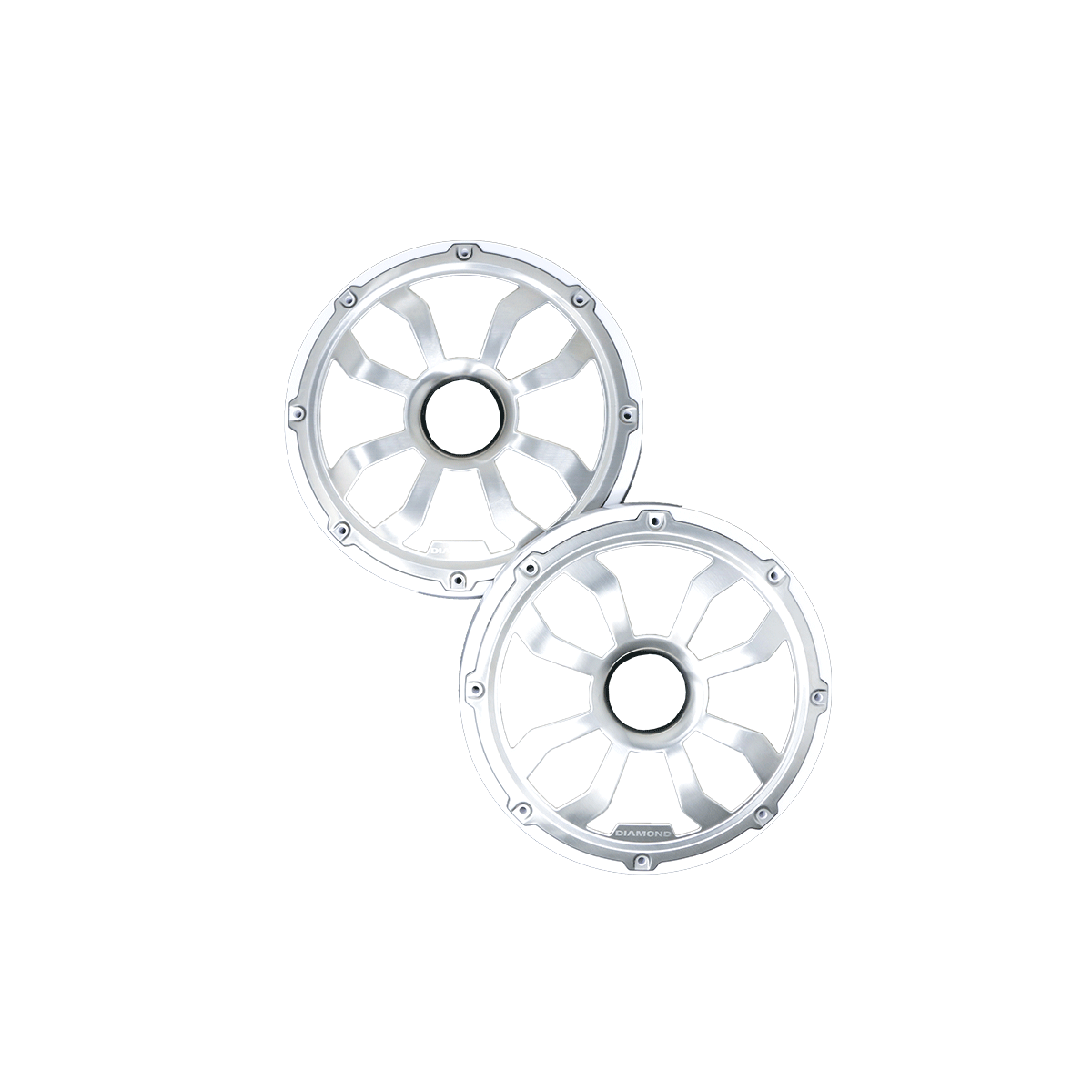 6.5" Flush Mount Speaker Grills - Brushed Aluminum/White (Pair) - HXM65FGW
