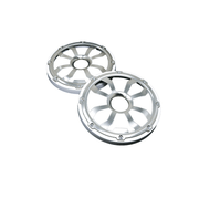 6.5" Flush Mount Speaker Grills - Brushed Aluminum/White (Pair) - HXM65FGW