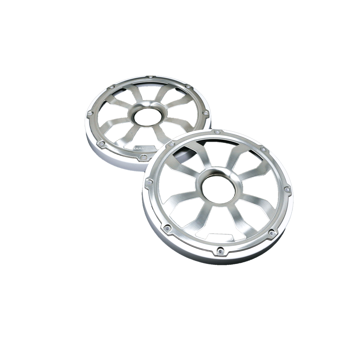 6.5" Flush Mount Speaker Grills - Brushed Aluminum/White (Pair) - HXM65FGW