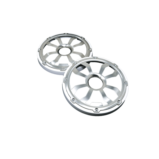 6.5" Flush Mount Speaker Grills - Brushed Aluminum/White (Pair) - HXM65FGW
