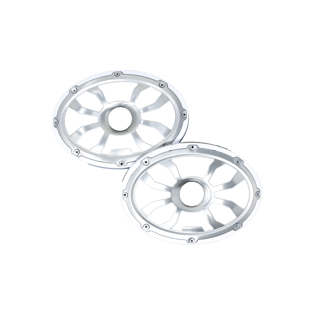 6"x 9" Flush Mount Speaker Grills Brushed Aluminum/White (Pair) - HXM69FGW
