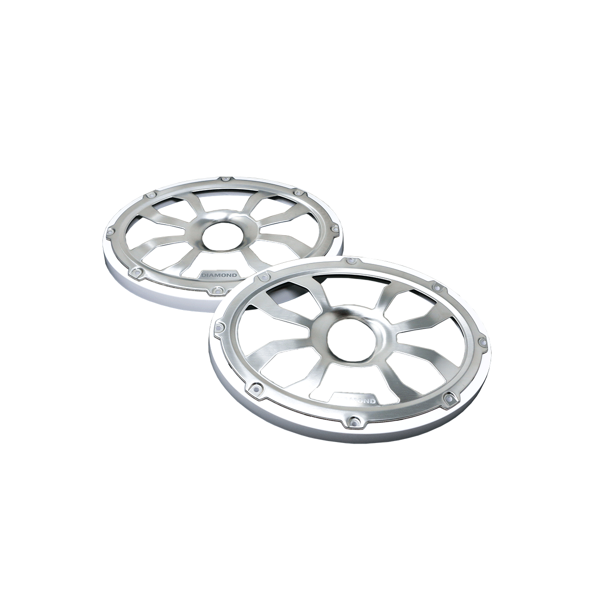 6"x 9" Flush Mount Speaker Grills Brushed Aluminum/White (Pair) - HXM69FGW