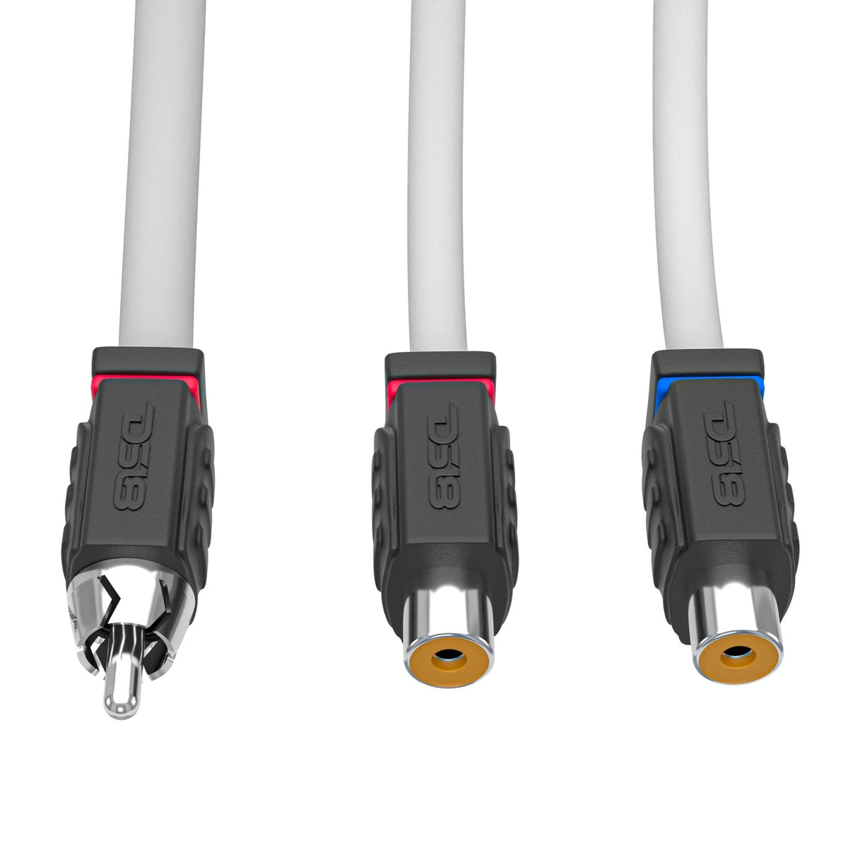 RCA Marine Grade Tinned 100% Copper OFC Y Connector 2 FEMALE to 1 MALE - WHITE