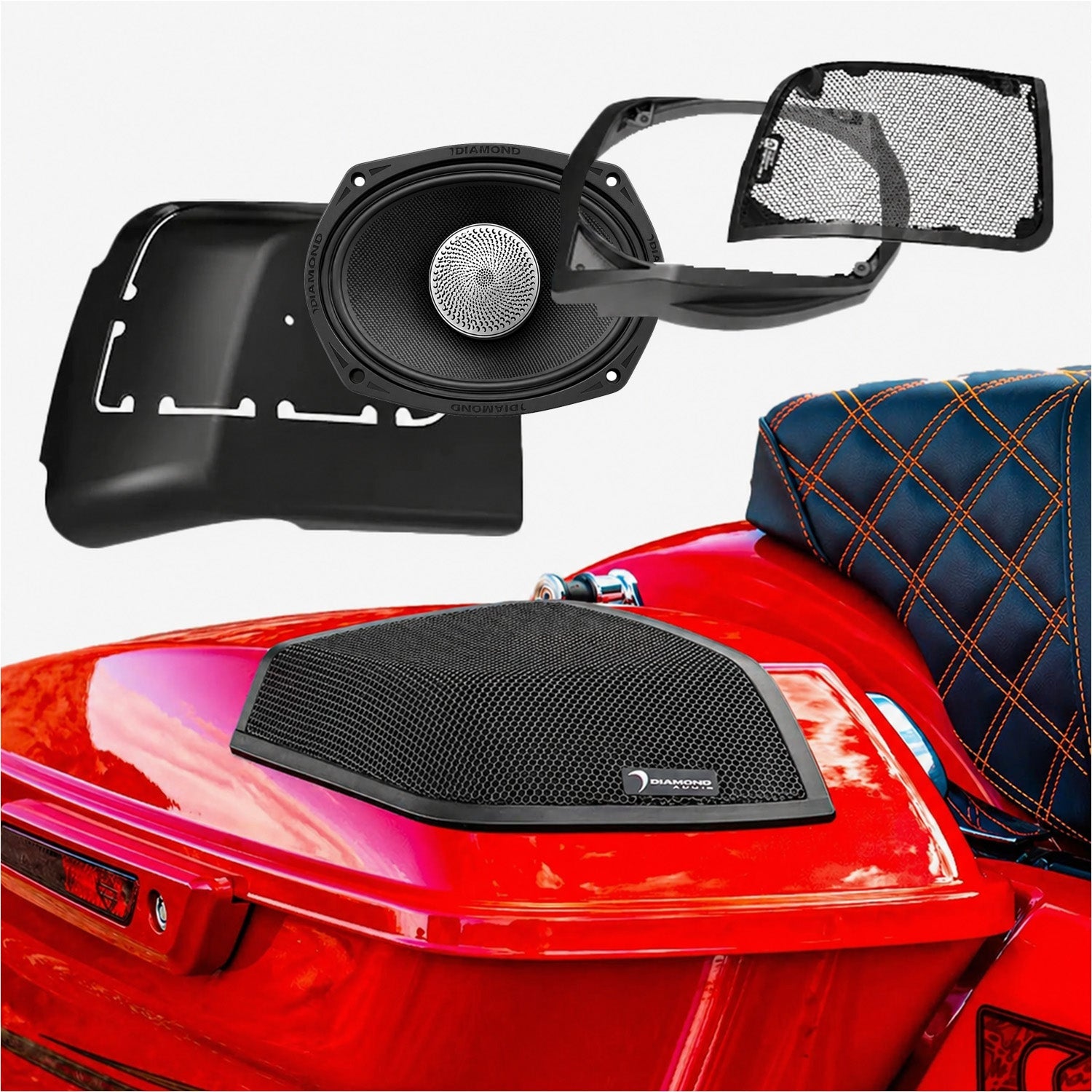2014-2023 Harley Davidson® Cut In Speaker Lid Kit with MS692NEO2 SPEAKERS (2Ω) - MS692NEO2LK