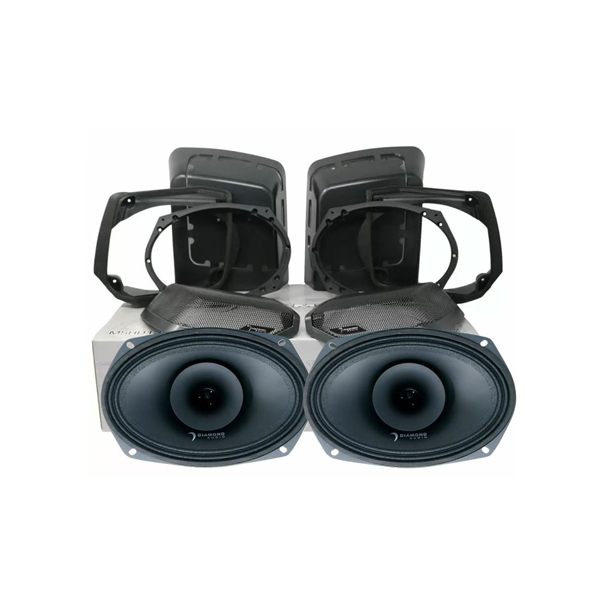 1998-2013 Harley Davidson® Cut-In Lid Kit with MP692 Speakers (2Ω) - MSMP692LK13