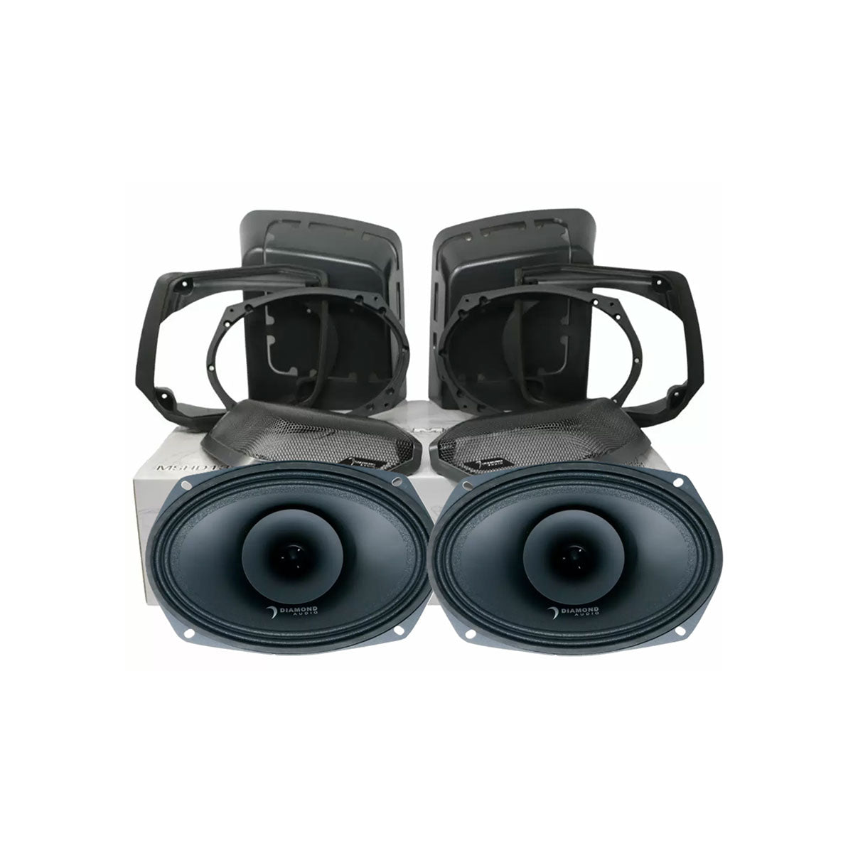 1998-2013 Harley Davidson® Cut-In Lid Kit with MP694 Speakers (4Ω) - MSMP694LK13