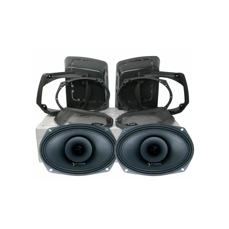 1998-2013 Harley Davidson® Cut-In Lid Kit with MP694 Speakers (4Ω) - MSMP694LK13