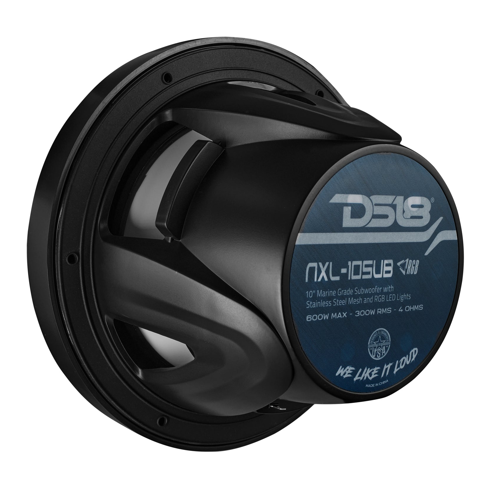 NXL 10" Marine Subwoofer with LED RGB Lights 300 Watts Rms SVC 4-Ohm