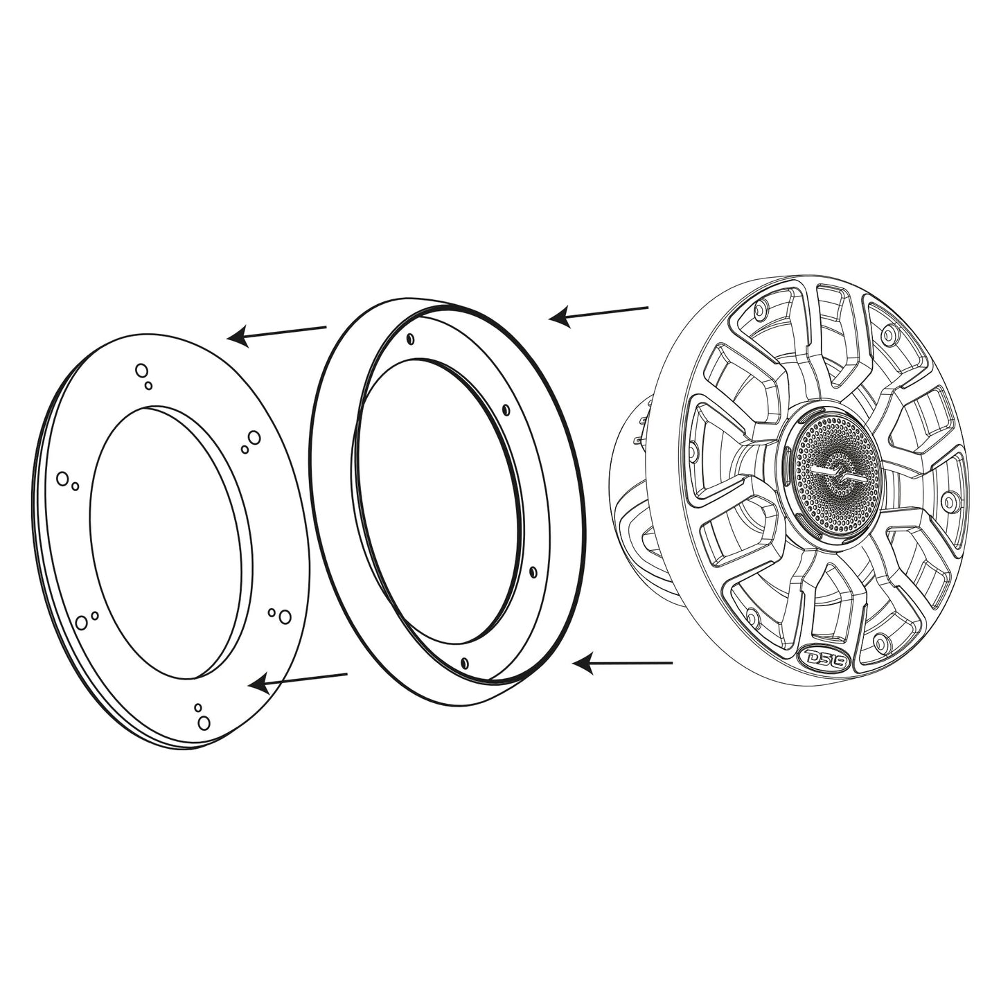 7.7” Marine Speaker Ring Adapter - Fits 6.5" NXL & CF Speakers