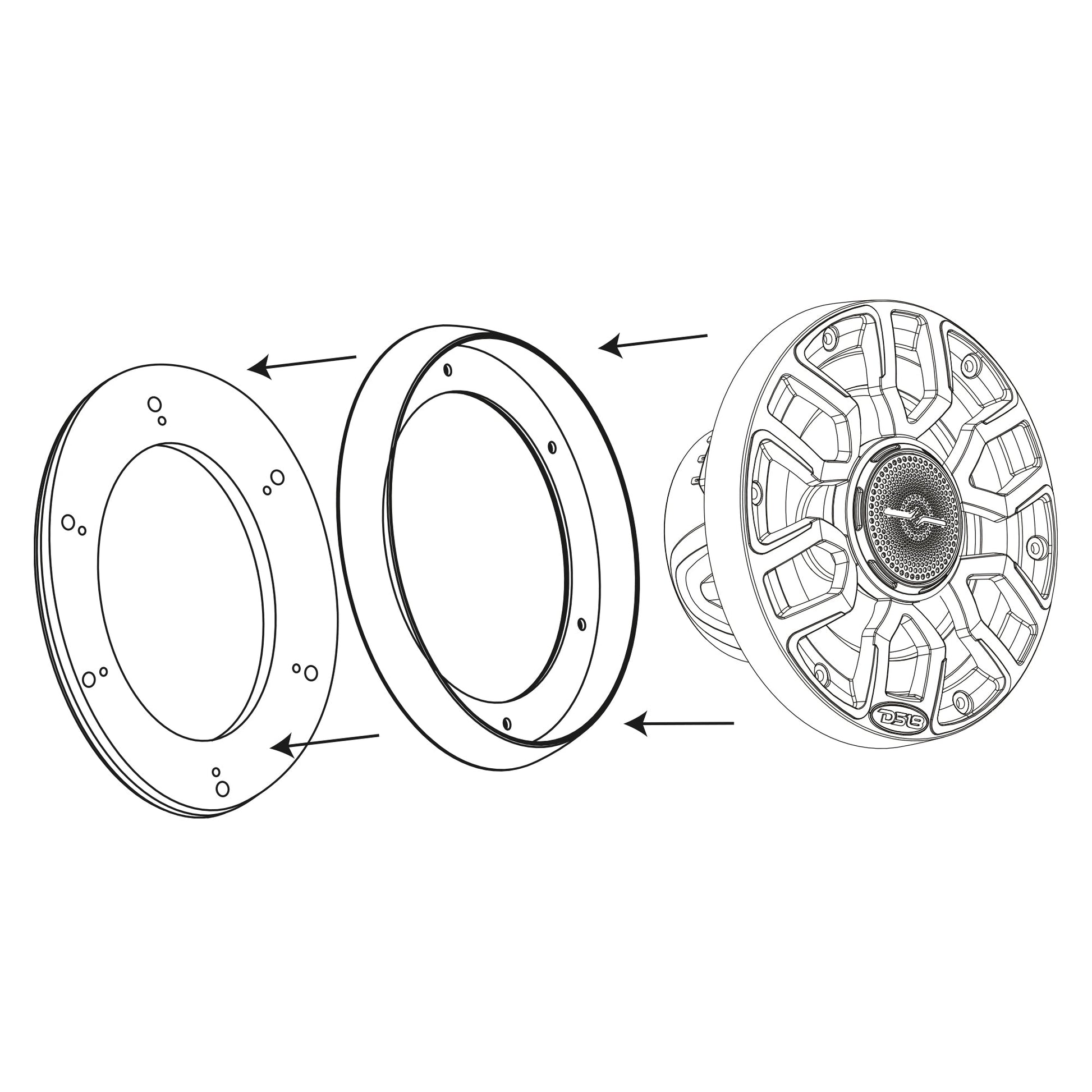 7.7” Marine Speaker Ring Adapter - Fits 6.5" NXL & CF Speakers