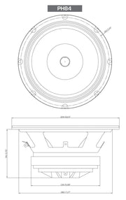 8" PRO Series 2-Way Full-Range Coax Horn Speakers - PH84