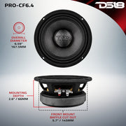 6.5” Motorcycle & Motorsports Loudspeaker With Water Resistant Carbon Fiber Cone | 4-Ohm 300W RMS