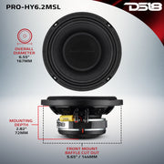 PRO 6.5" Hybrid Slim Loudspeaker with a 1" Compression Driver Horn | 150W RMS 2-Ohm