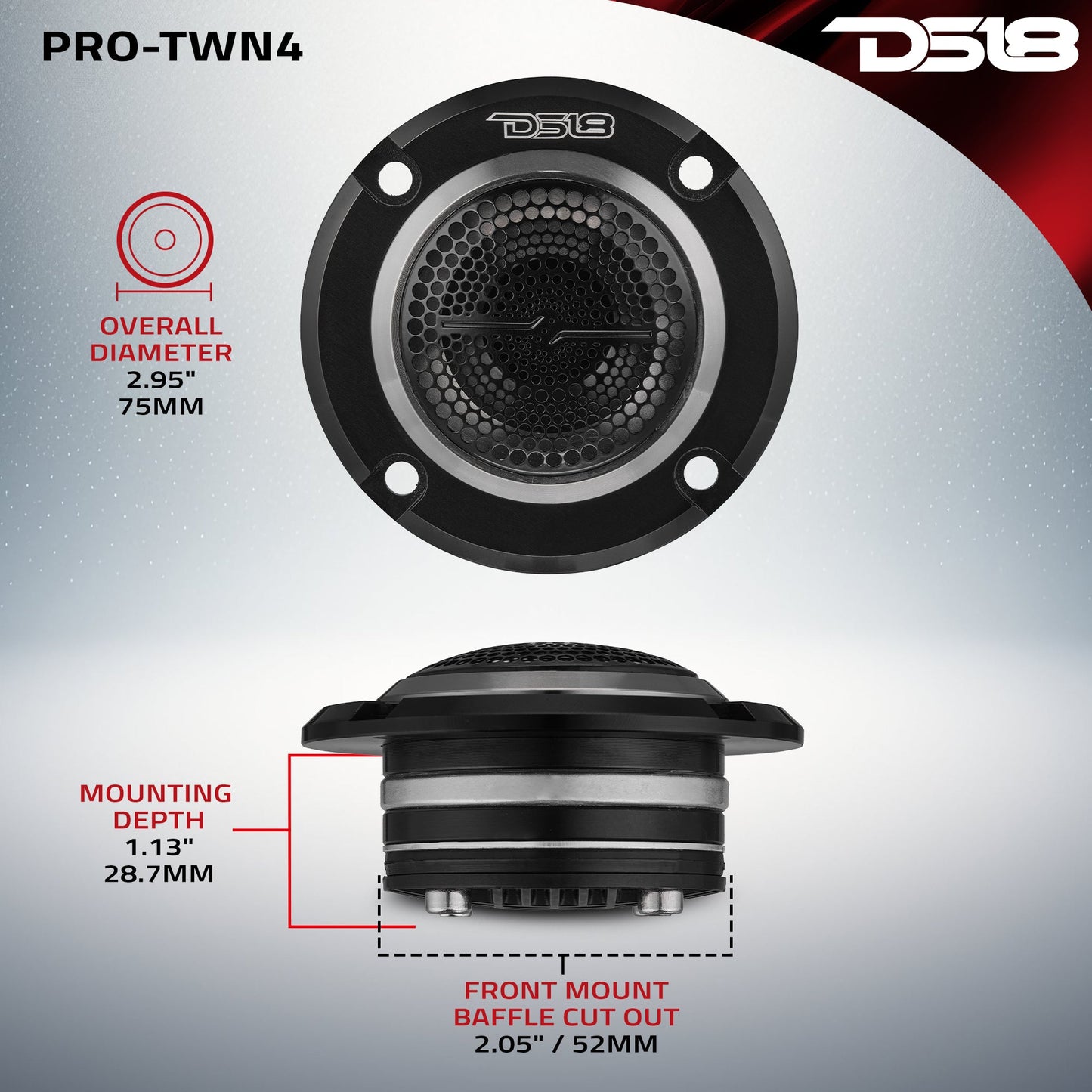 3" High Compression Neodymium Hybrid Driver/Tweeter 140 Watts 1" Pen 4-Ohm Vc