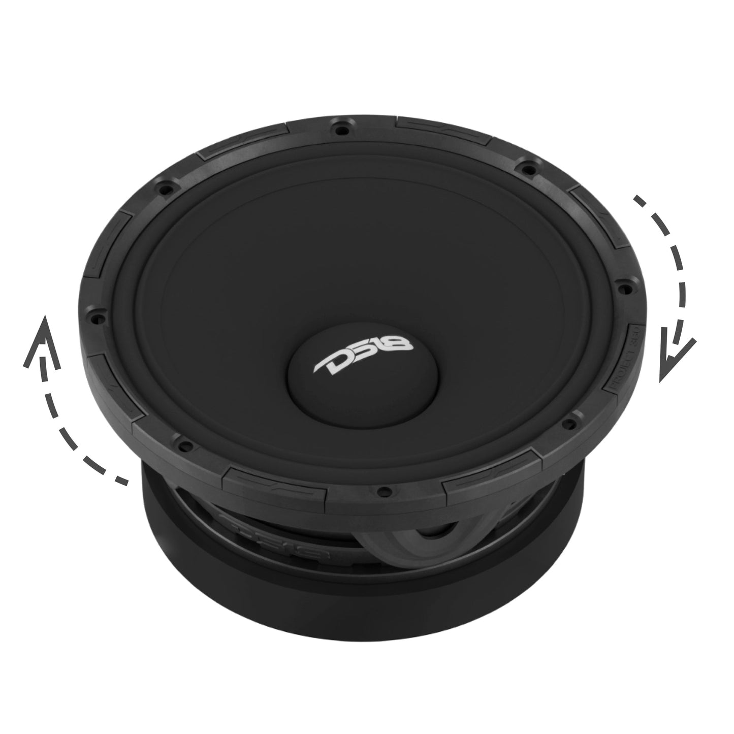 PROJECT360 6.5” High-Sensitivity Mid-High Loudspeaker - 300W RMS 4-Ohm - Rotating Recone Design For Quick Repair