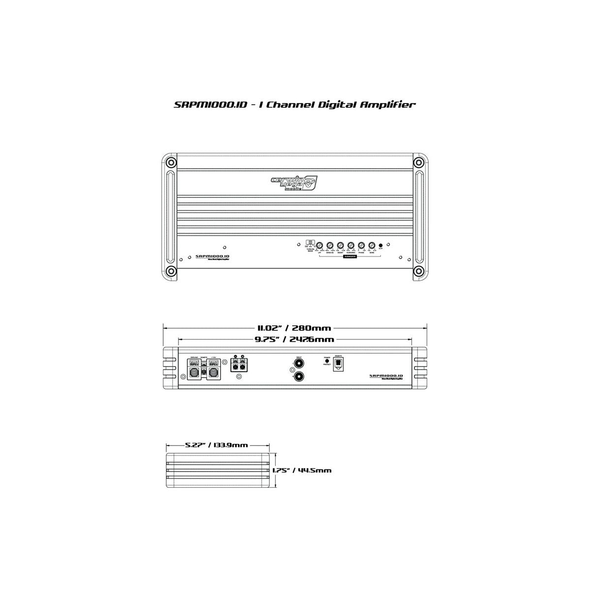 1-Channel SRPM Stroker Monoblock Class-D Amplifier - SRPM1000.1D