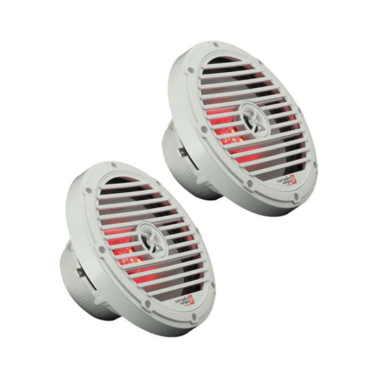 8" Vega Marine 2-Way Coaxial Speakers (White) - VM8