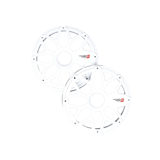 8" RPM Stroker Flush Mount Speaker Grill, White (Pair) -SM8FWW