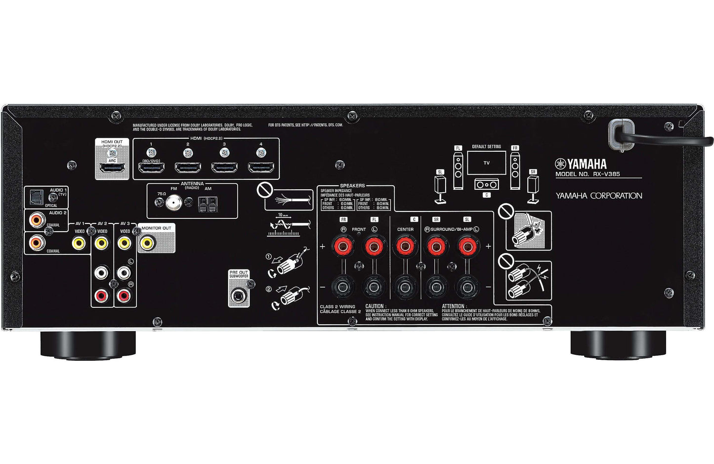 Yamaha RX-V385 5.1 Channel 4K AV Receiver