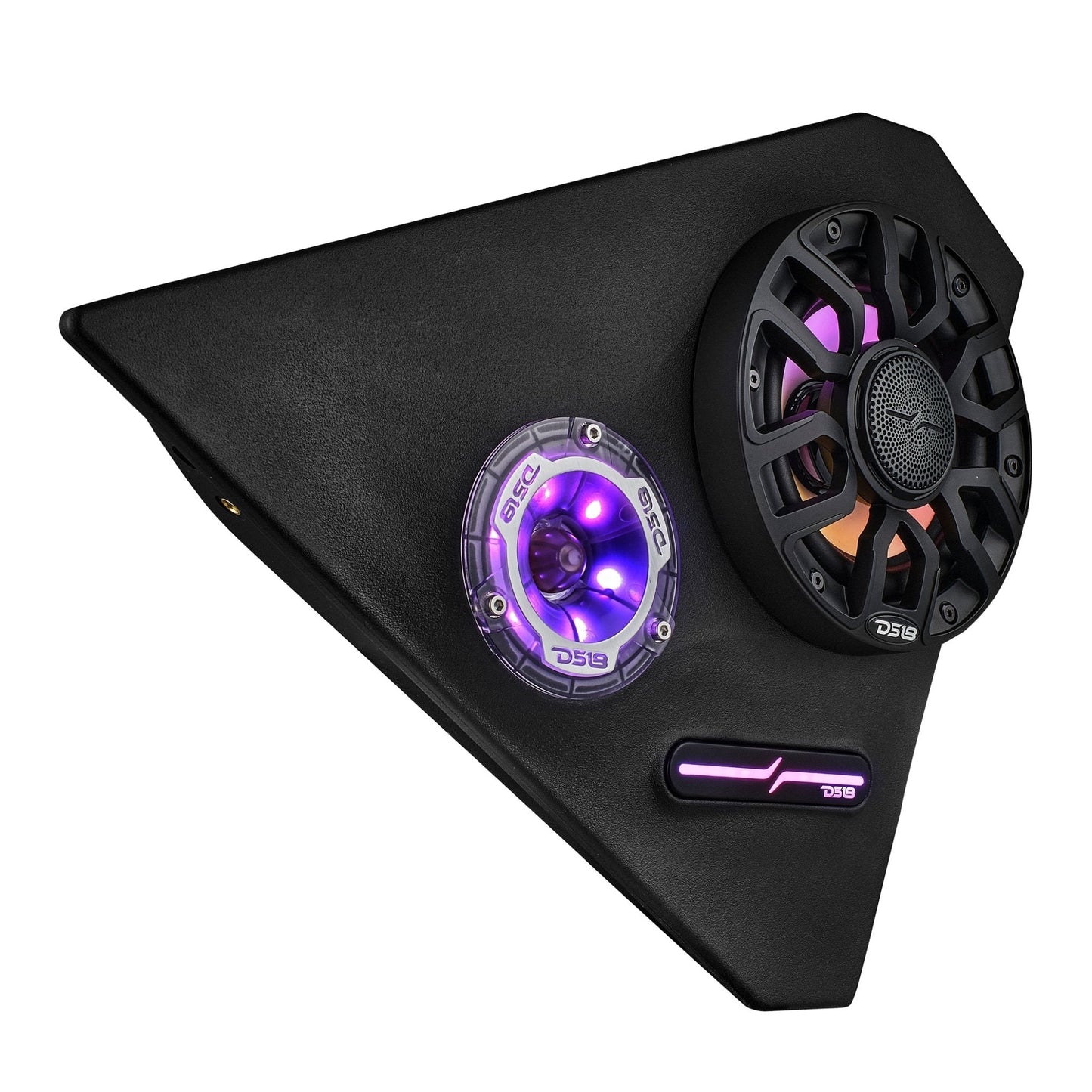 Polaris Slingshot Front Kick Panel Speaker Pods Loaded | 2 x NXL-IQ6/BK & 2 x PRO-TW1LD and Digital LED Lights | 2015 - Current